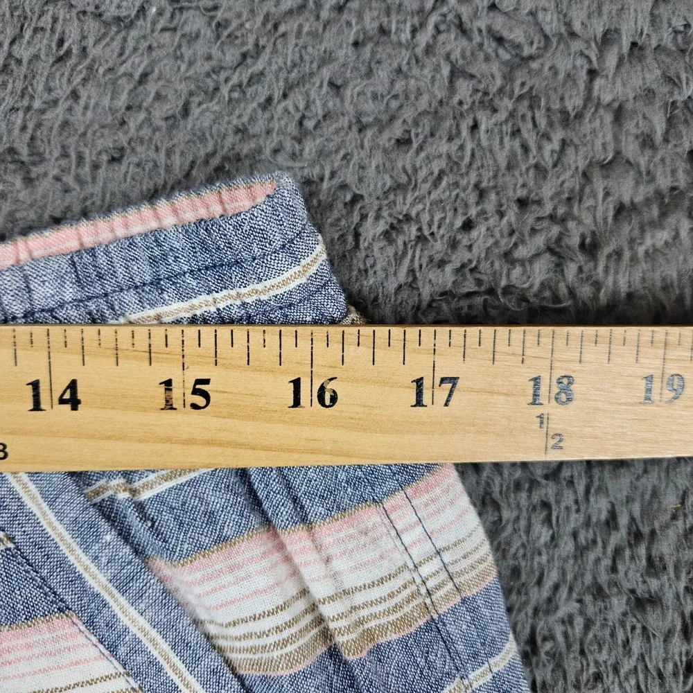 Anthropologie Mermaid Women's Striped Linen Rayon Pull On‎ Shorts Size Medium